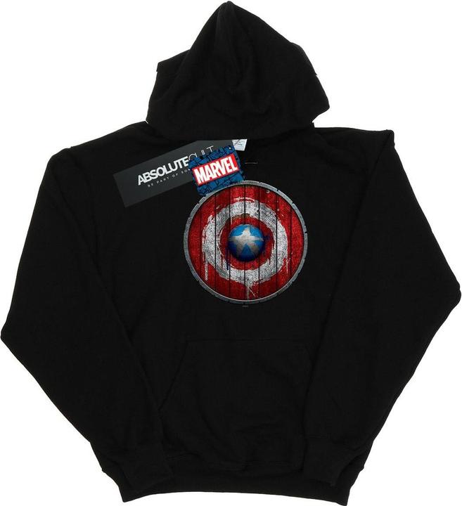 Actual product image Mens Captain America Wooden Shield Hoodie (XXL)