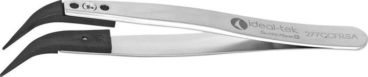 Ideal Tek Pinzette ESD / Austauschbare Spitze Kohlefaser Gebogen / Fein 105mm