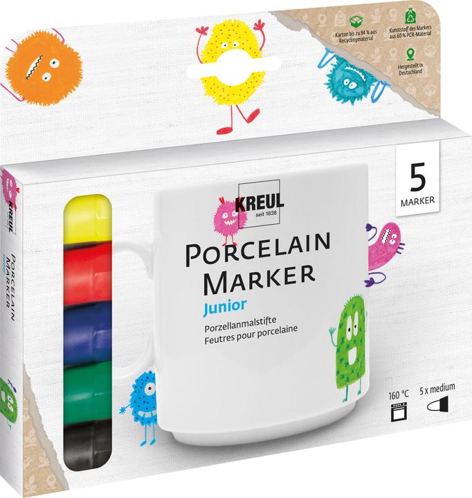 Image du produit Kreul Pean easy (Noir, Bleu foncé, Vert foncé, Jaune, Rouge cerise, 3 mm, 5 x)