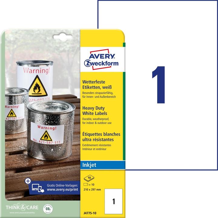 Immagine prodotto Avery etichette a getto d'inchiostro resistenti alle intemperie e durevoli
