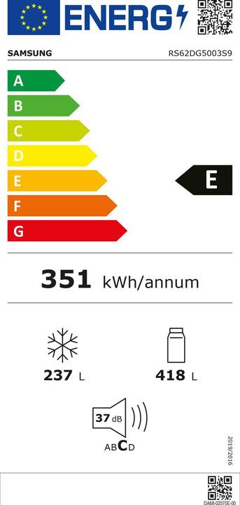 Energie-Label Samsung Food Center RS5000, 655l (655 l)