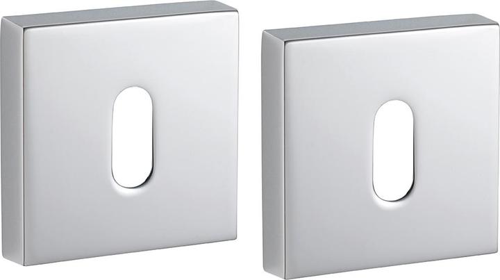 Produktbild Thirard Paar quadratische Rosetten 50x50 Schlüsselloch Chrom glänzend