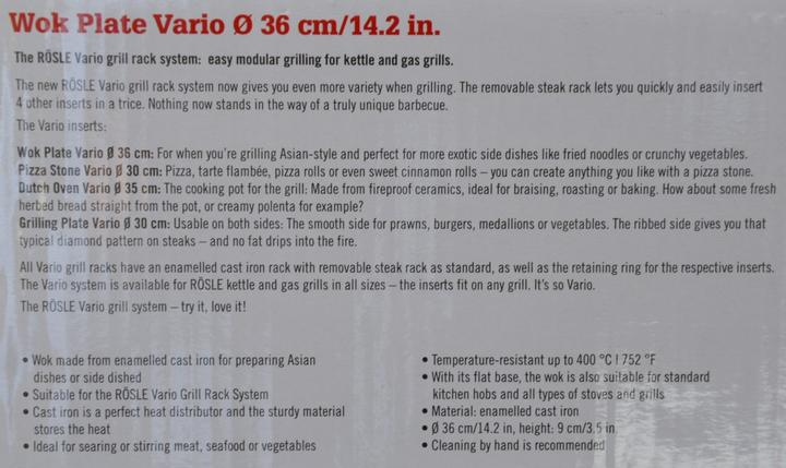 Actual product image Rösle Wok Vairo Cast Iron ø 36 cm
