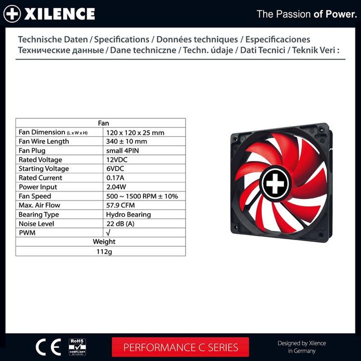 Actual product image Xilence Red Wing 120 PWM (120 mm, 1 x)