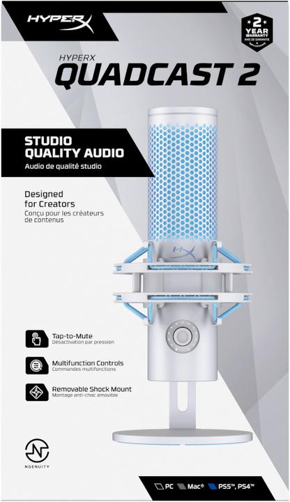 Actual product image HP HyperX QuadCast 2 - USB Microphone (Grey)
