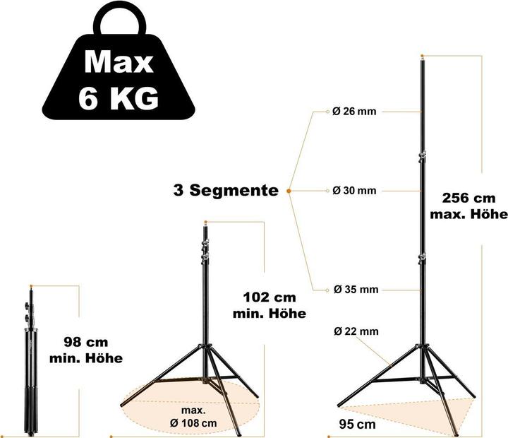 Actual product image Walimex pro 4er Set WT-806 (256 cm, 6 kg)