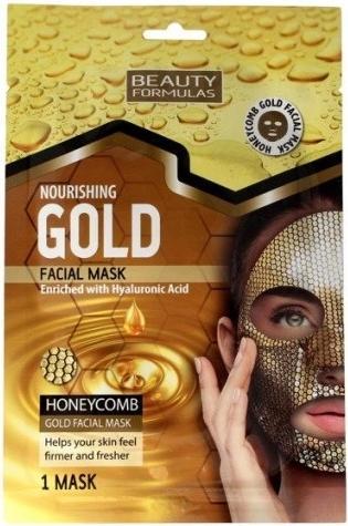 Immagine prodotto Beauty Formulas Maschera facciale all'oro Maschera nutriente all'oro in foglio con struttura a nido d'ape 1Pc.
