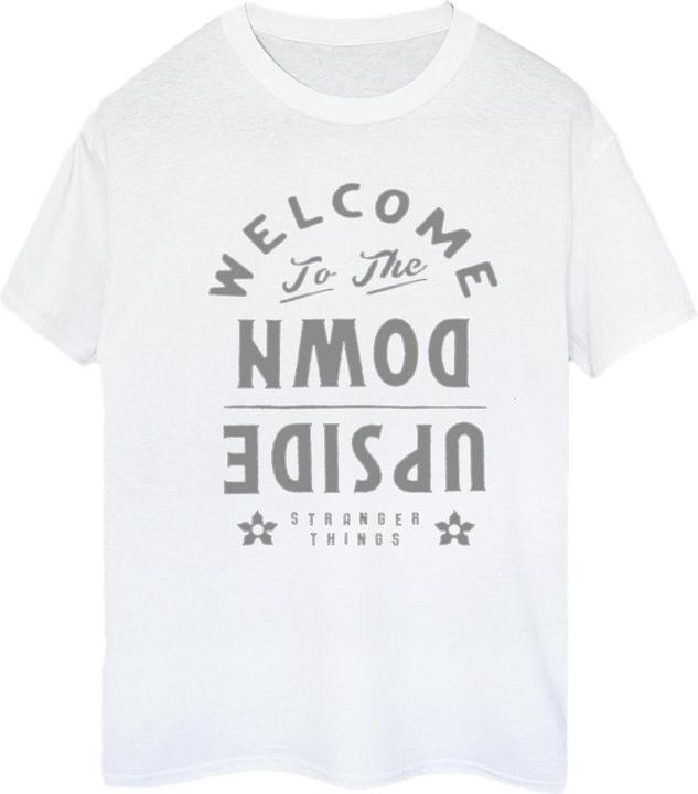 Actual product image Netflix Womens/Ladies Stranger Things Welcome To Upside Down Cotton Boyfriend T-Shirt (S)