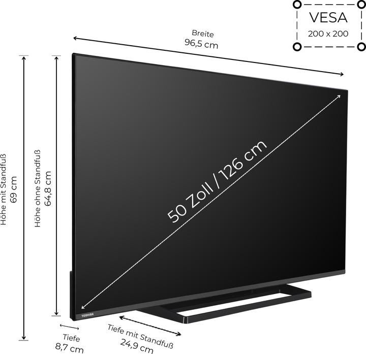 Produktbild Toshiba 50 Zoll Fernseher Fire TV (4K UHD Smart TV, Dolby Vision HDR, Triple-Tuner, Alexa Built-In) (50", LCD, 4K)