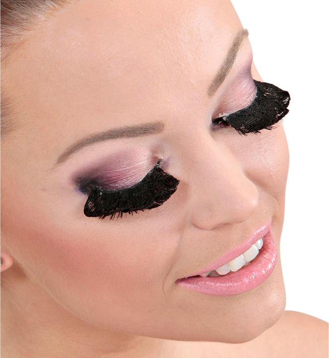 Image du produit Widmann WIMPERN AUS SPITZE SCHWARZ in Box mit Klebstoff in Glasflasche