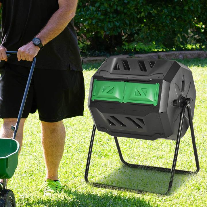 Actual product image Outsunny Compost drum with 2 chambers (160 l)