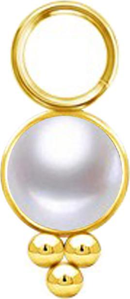 Actual product image Star Piercing Anhänger vergoldet Perle weiss mit Kugeln (without brass, Surgical steel 316L)