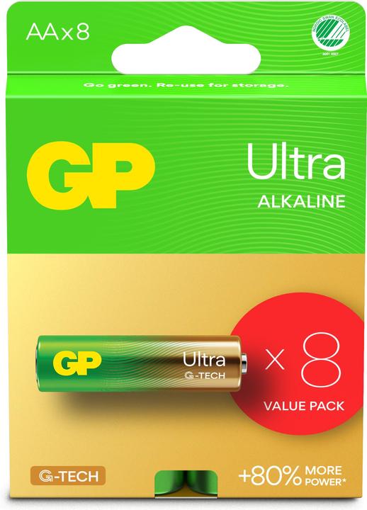 Immagine prodotto GP Batteries GP - Batteria alcalina Ultra, formato AA, 15AU/LR6, 1,5V, confezione da 8 pezzi (8 pz., AA)