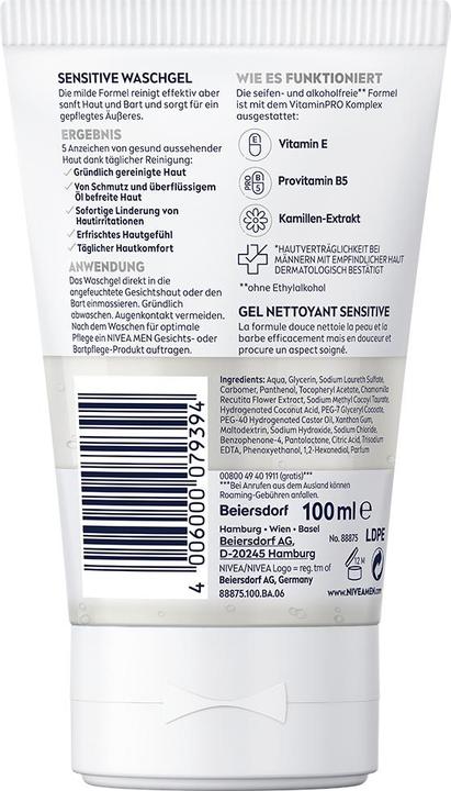Immagine prodotto NIVEA Gel lavante delicato Sensitive (Gel, 100 ml)