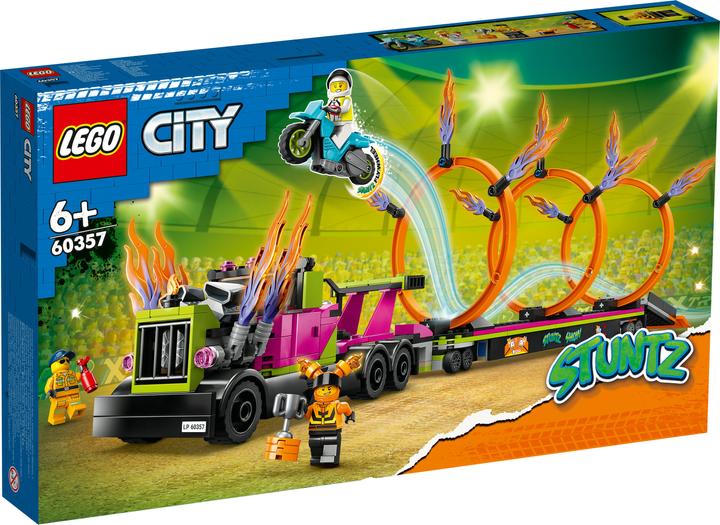 Produktbild LEGO Stunttruck mit Feuerreifen-Challenge (60357, LEGO City)