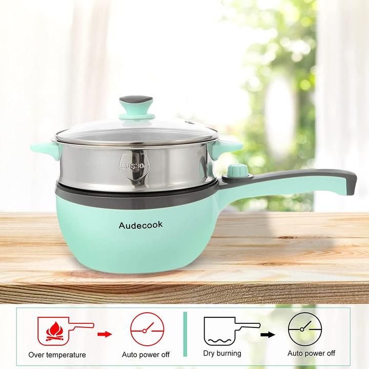 Actual product image Audecook Hot Pot with Steamer, Green