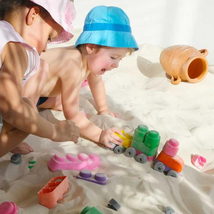 Produktbild Montessori Spielzeug, Lernspielzeug, weiche Blöcke und Räder – 21 Blöcke und 16 Räder