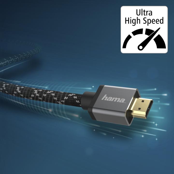 Immagine prodotto Hama Cavo HDMI™ ad altissima velocità, certificato, maschio-maschio, 8K, alluminio, 5,0 m (5 m, HDMI)