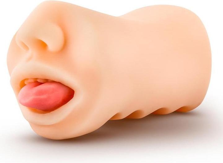 Actual product image Blush X5 Men - Oral Anne - Handheld 4.75" Realistic Mouth - Blow Job Masturbator Stroker - Open End