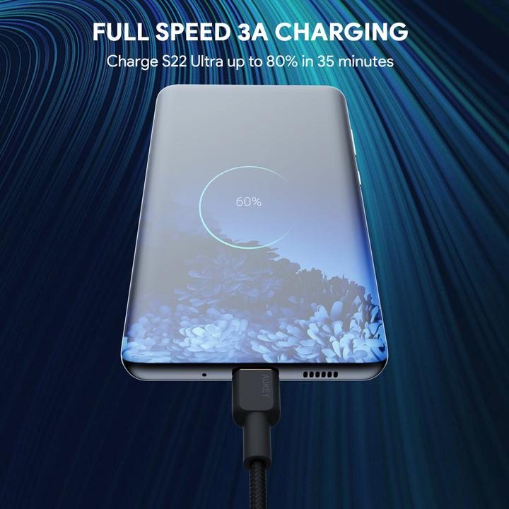 Immagine prodotto Aukey USB-C - Cavo USB-C, PD 60W, 1 m (1 m, USB 3.2 Gen 1)