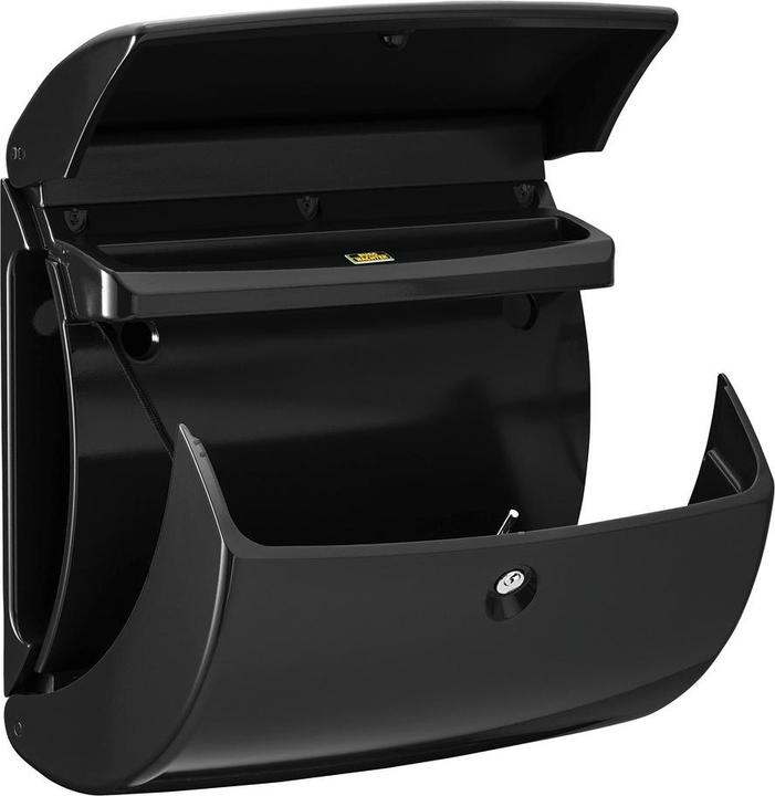 Actual product image Burg Wächter Letter box plastic WxHxD 400/380/178 mm Piano 886 black Opening stop