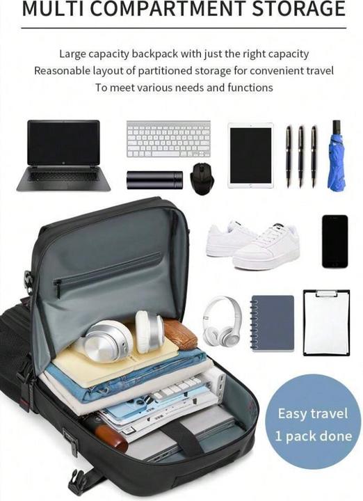 Actual product image Only-Bags.Store Waterproof 40.64 Cm Business Laptop Backpack, Travel Backpack With Separate Shoe Bag, Outdoors