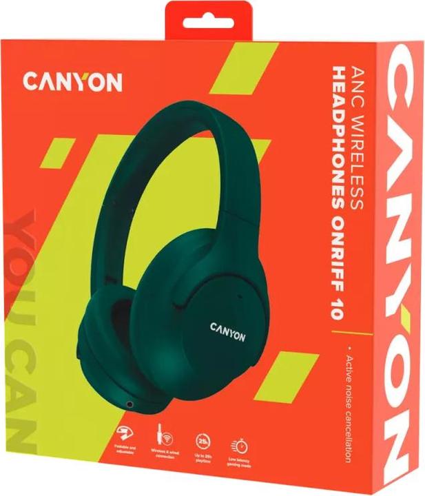 Actual product image Canyon OnRiff 10, Bluetooth headset,with microphone,with Active Noise Cancellation function (ANC, 25 h, Cable)