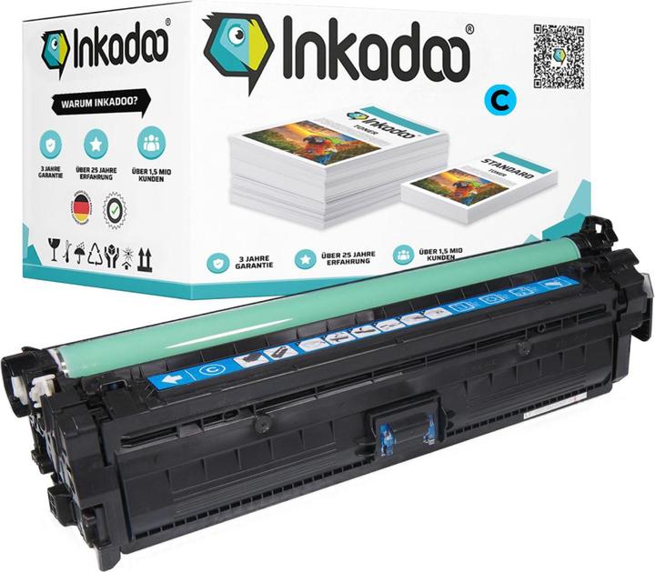 Produktbild Inkadoo Toner kompatibel zu HP CE271A / 650A Toner, cyan Cyan (C)