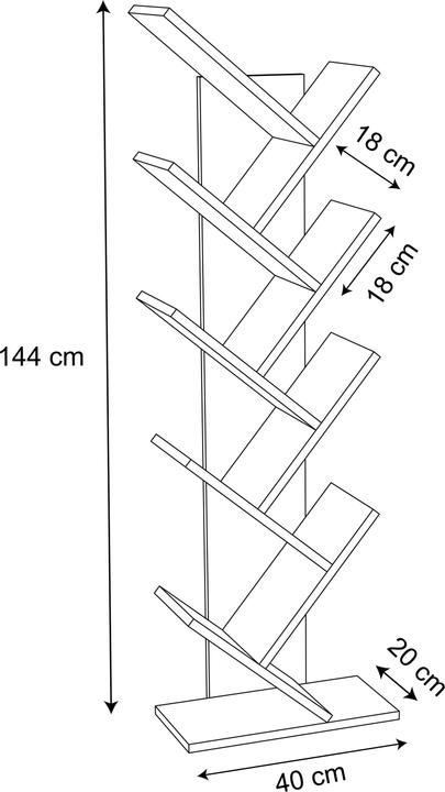 Produktbild VCM Holz Stand Regal Bücher Nulis XL (144 x 40 x 20 cm)