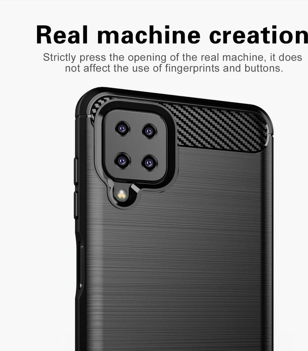 Produktbild Cadorabo TPU Ultra Slim carbon edelstahl Kombi Cover (Samsung Galaxy A12)
