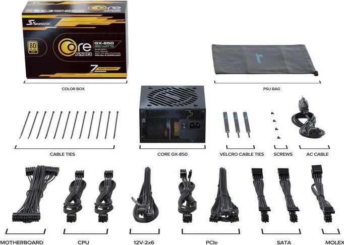 Actual product image Seasonic Core GX-850-V2 850W ATX3.1 black (850 W)