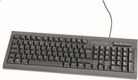 Immagine prodotto Dacomex Tastiera Usb con hub usb nero (Ing. Int., Cablato)