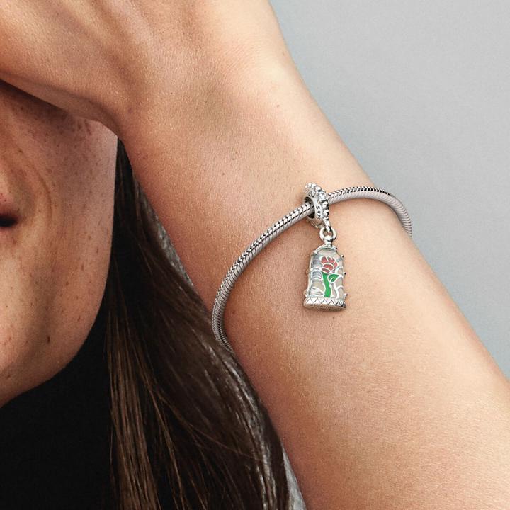 Image du produit Pandora Disney la Belle et la Bête a enchanté Rose (Argent 925, Émail)