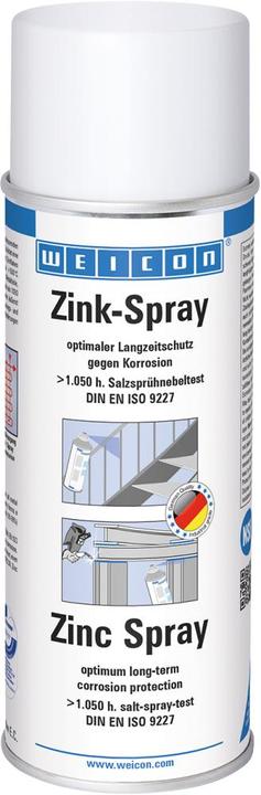 Actual product image Weicon ZincSpray 400ml (400 ml, similar to RAL 9006, Slightly weathered hot-dip galvanising)