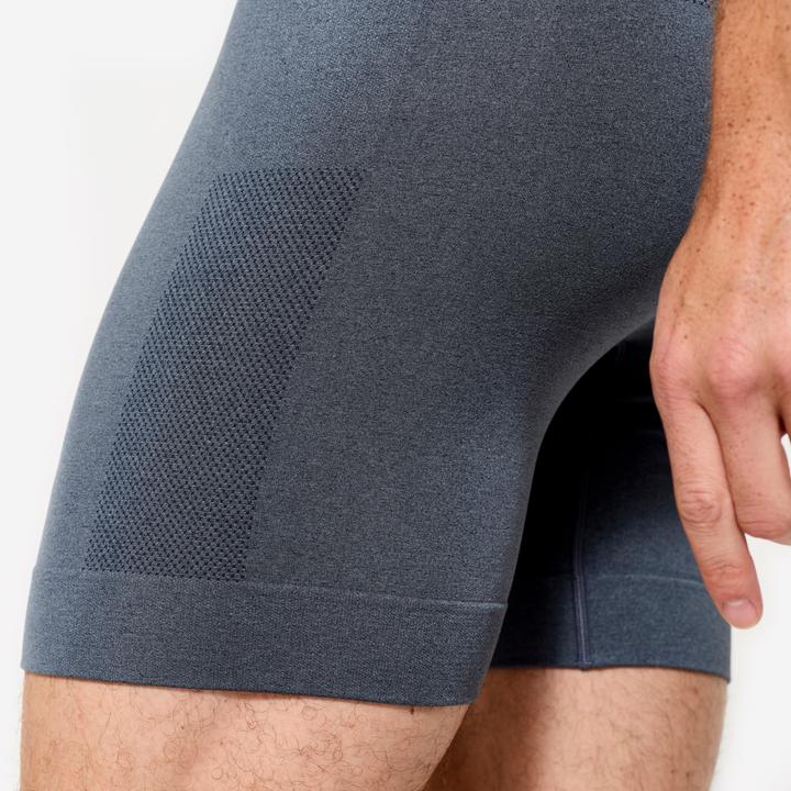 Image du produit Decathlon Boxer long sans couture homme, bleu chiné (M)