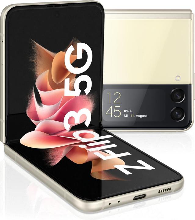 Actual product image Samsung Galaxy Z Flip3 5G EU (128 GB, Cream, 6.70", SIM + eSIM, 12 Mpx, 5G)