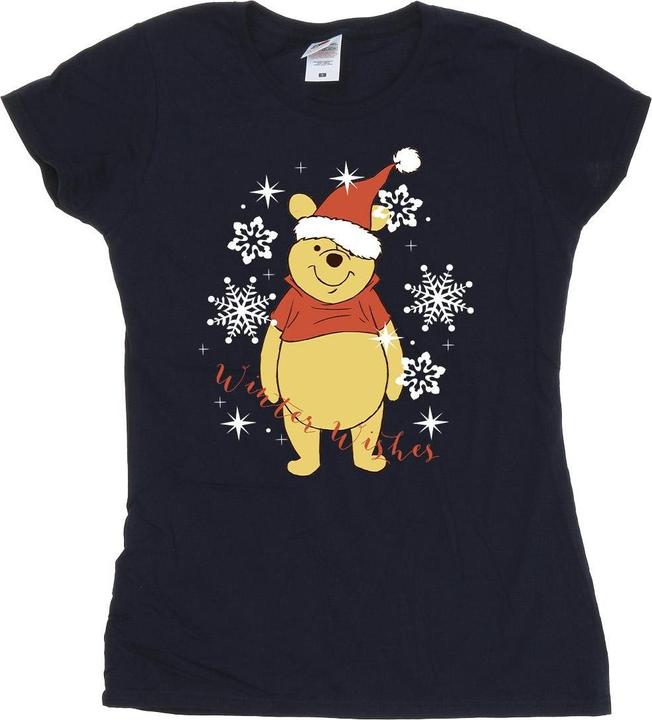 Actual product image Disney Womens/Ladies Winnie The Pooh Winter Wishes Cotton T-Shirt (S)