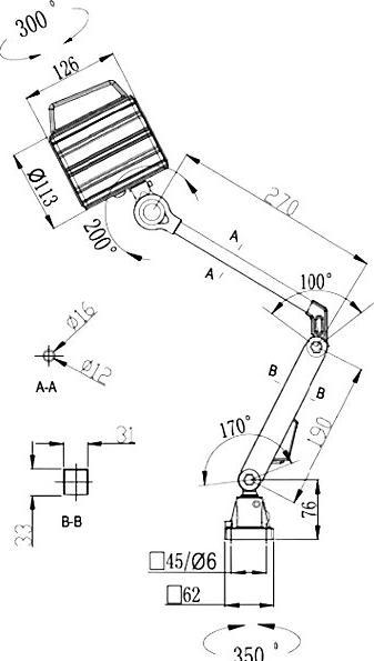 Actual product image kaiserkraft Workis 10 LED lamp with articulated arm, 10 W, 830 lm, IP65, 6000 K, daylight (830 lm)
