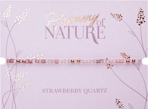 Image du produit HCA Armband - "Harmony of nature" - Erdbeerquarz - rosévergoldet (17 cm, Pierre précieuse combinée avec des boules en acier inoxydable)