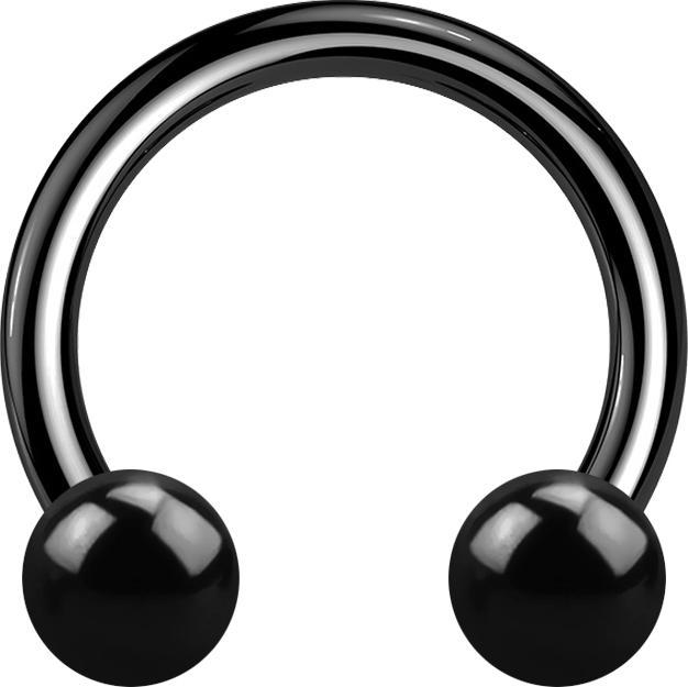 Produktbild Star Piercing Circular Barbell Innengewinde schwarz mit zwei Kugeln (Titan G23, ohne Messing)