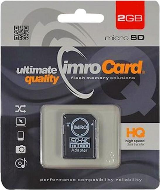 Produktbild IMRO Speicherkarte 2GB microSDHC cl. 6 + Adapter (2 GB, microSDHC)