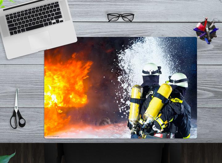 Actual product image CoverYourDesk Fire brigade in action