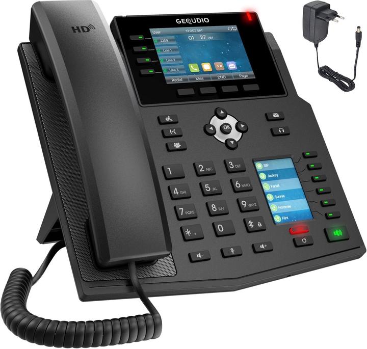 Gequdio GX5+ IP telephone set with power supply unit