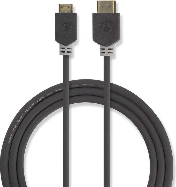 Image du produit Nedis Câble High Speed HDMI T avec Ethernet HDMIT mâle HDMIT mini mâle 4K@60Hz 18 Gbps 2.00 m (2 m, HDMI)