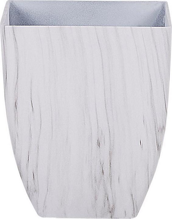 Produktbild Beliani Blumenkübel 2er Set weiss Marmor Optik quadratisch 28 x 28 x 34 cm MIRO (28 cm)