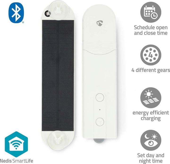 Actual product image Nedis Curtain robot cable system | Panel blinds / Roman blinds / Roller blinds | Solar Powered / Stromver