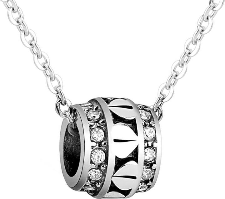 Produktbild Star Piercing Kette silber mit Bead Anhänger Herzen und Kristallen silber (ohne Messing, Chirurgenstahl 316L)