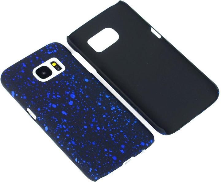 Produktbild König Design Handy Hülle Schutz Case Bumper Schale für Samsung Galaxy S7 3D Sterne Blau Neu (Samsung Galaxy S7)