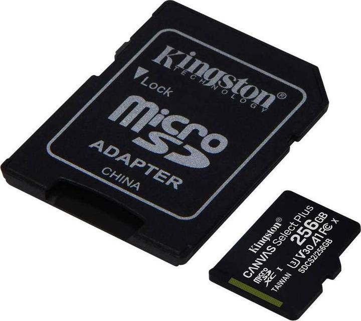 Actual product image Kingston Canvas Select Plus (256 GB, microSDXC, U3, UHS-I)
