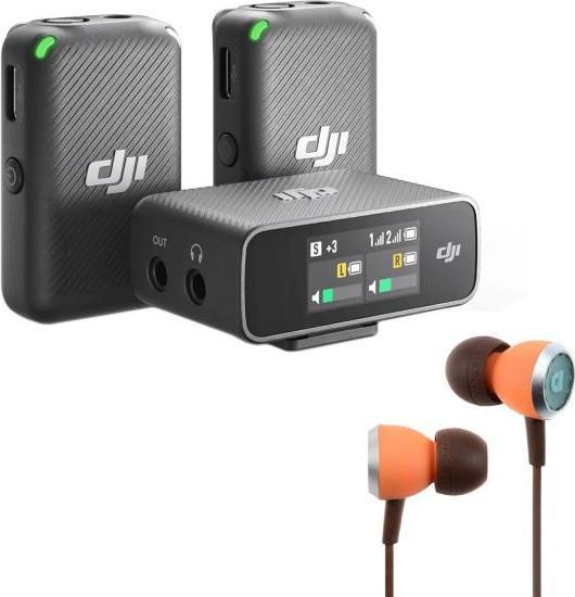 Actual product image DJI Mic Microphone 2-channel wireless system with earphones